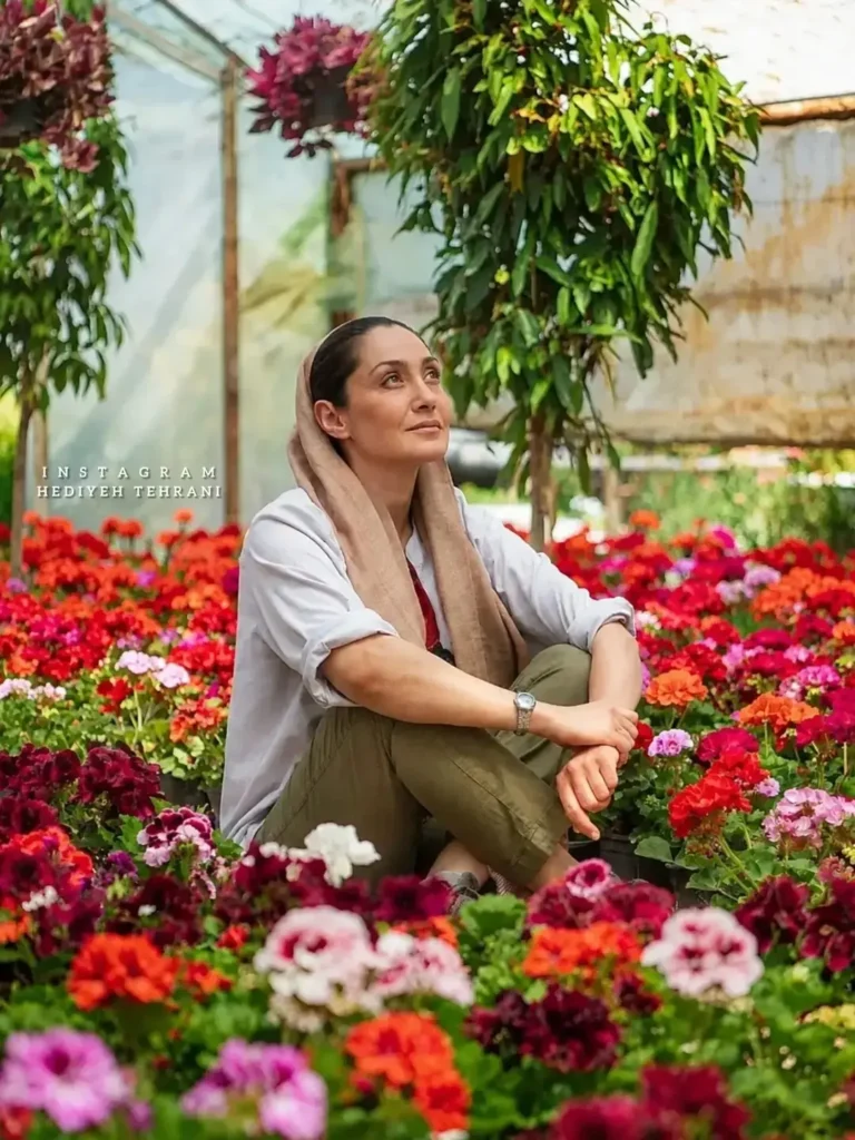 استایل ساده و دلنشین هدیه تهرانی در گلخانه