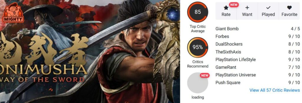 نمرات بازی Onimusha: Way of the Sword